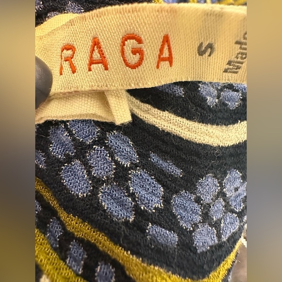 RAGA Riviera Maya Printed Midi Dress Women's Blue 100% Viscose Racerback - Picture 7 of 9